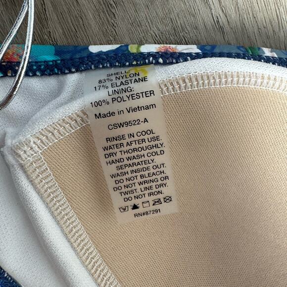 Johnny Was Sunset Bikini Top Floral Print Banded Underbust V-neck Size M - Picture 6 of 6